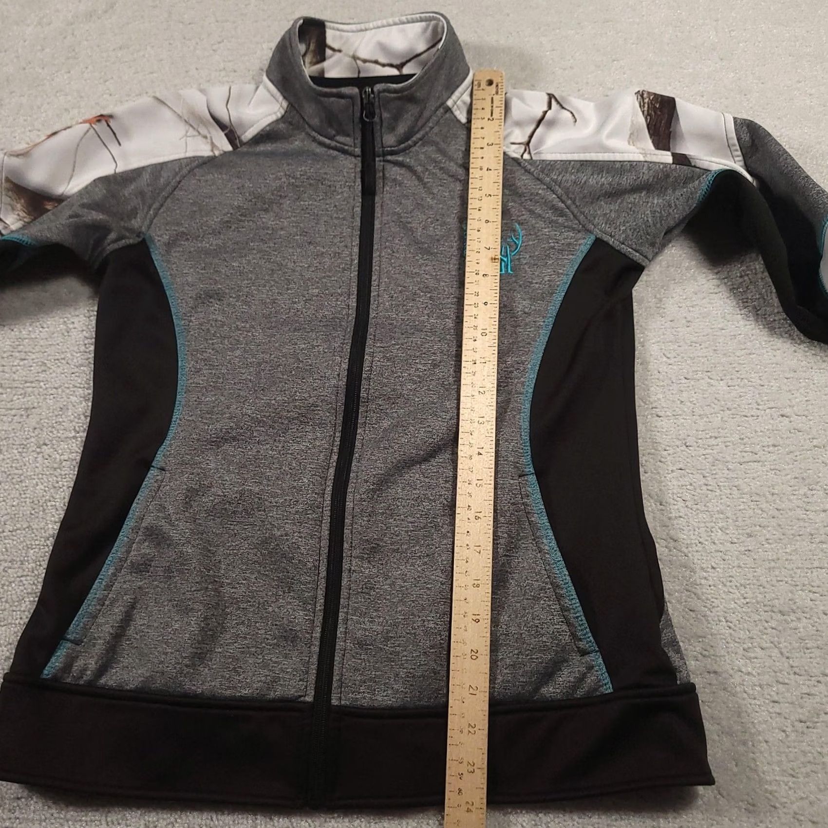 Vintage Huntworth Jacket Womens Medium Gray Camo Full Zip Outdoor Activewear Fleece Trim Size M / US 6-8 / IT 42-44 - 7 Thumbnail
