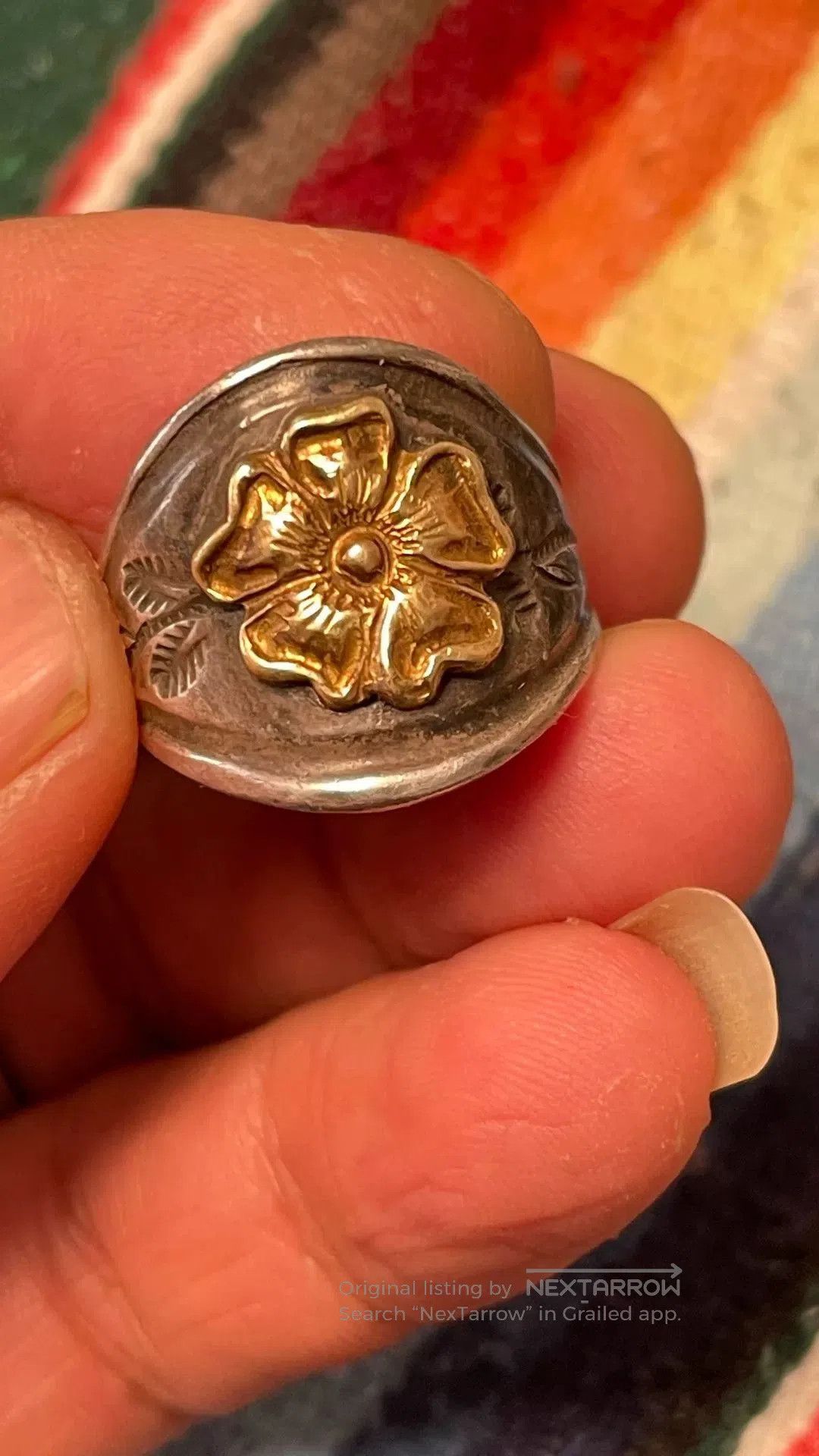 Larry Smith Larry Smith Leaf Stamped Rose Ring. Size ONE SIZE - 2 Thumbnail
