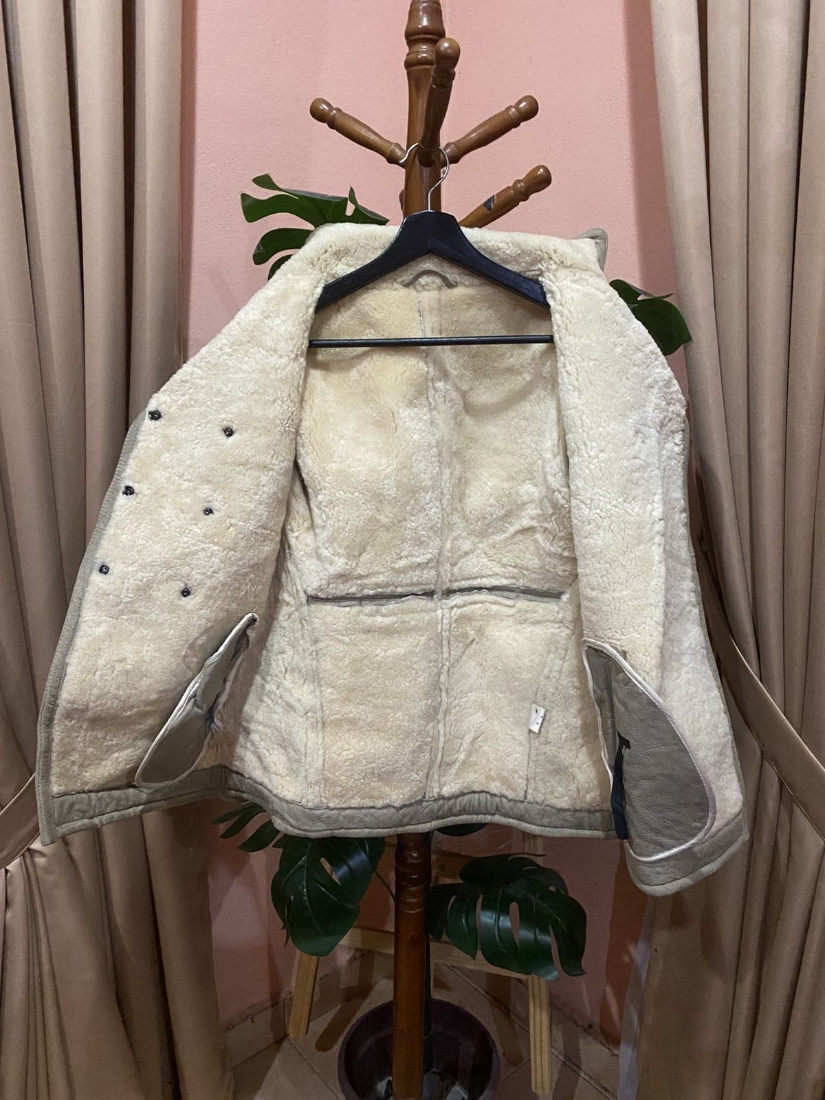 Japanese Brand Tetsuya Minami Shearling Aviator Double-Breasted Coat Size US S / EU 44-46 / 1 - 4 Thumbnail