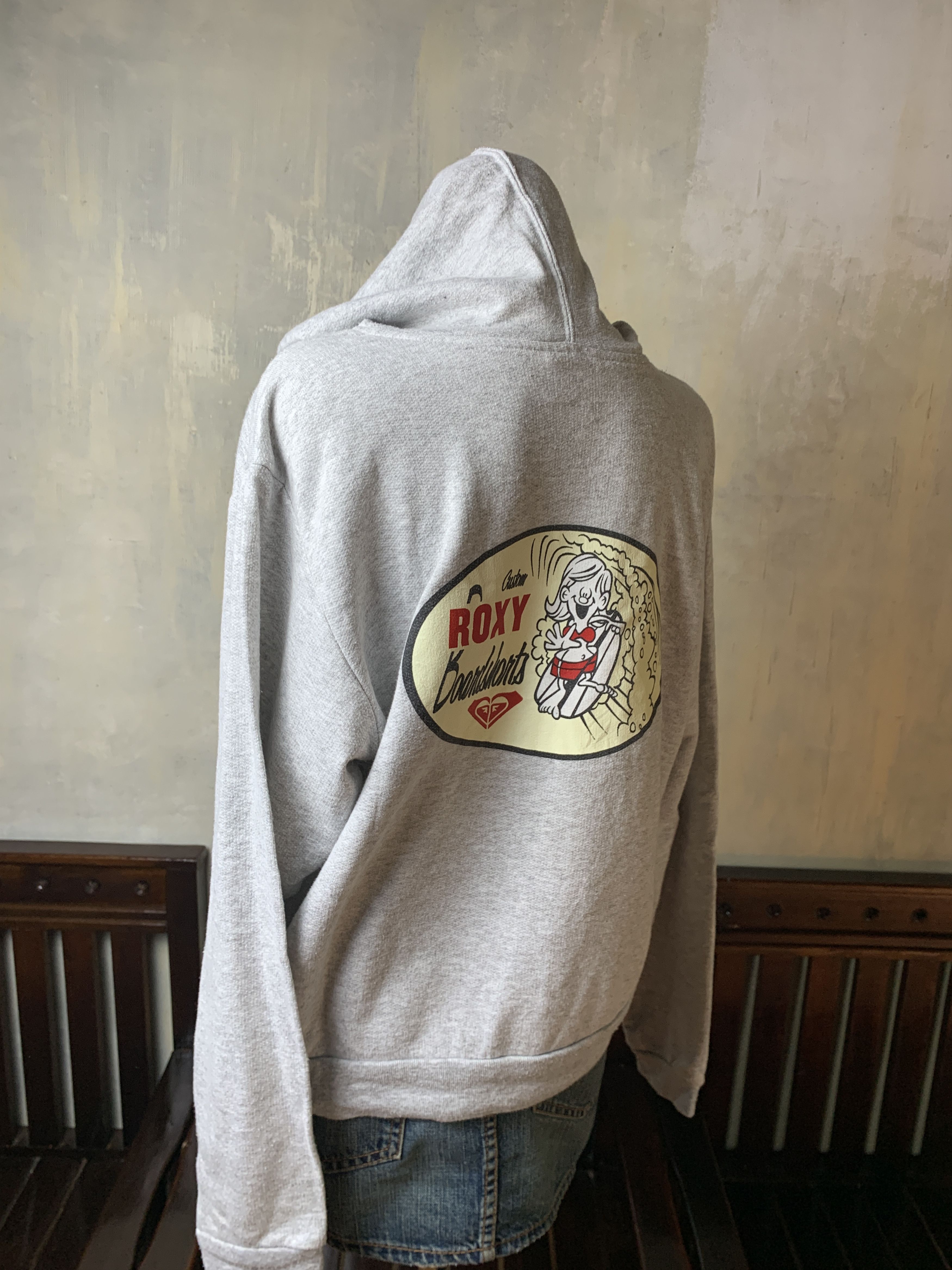 Quiksilver 2000s Roxy Surf Gray Boxy Hoodie (M) Size M / US 6-8 / IT 42-44 - 3 Thumbnail