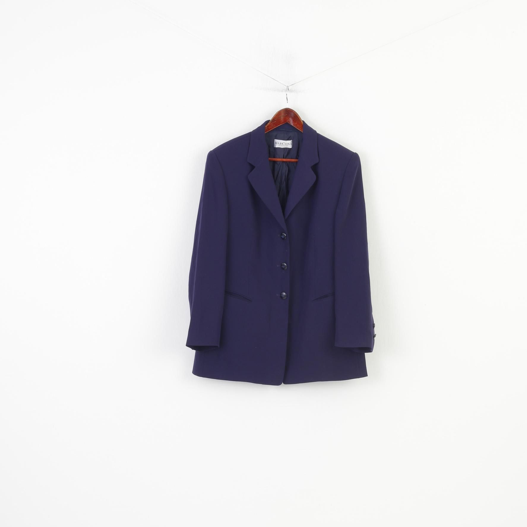 Vintage Marcona Women 18 XL Blazer Navy Single Breasted 4309 Size XXL / US 16-18 / IT 52-54 - 1 Thumbnail
