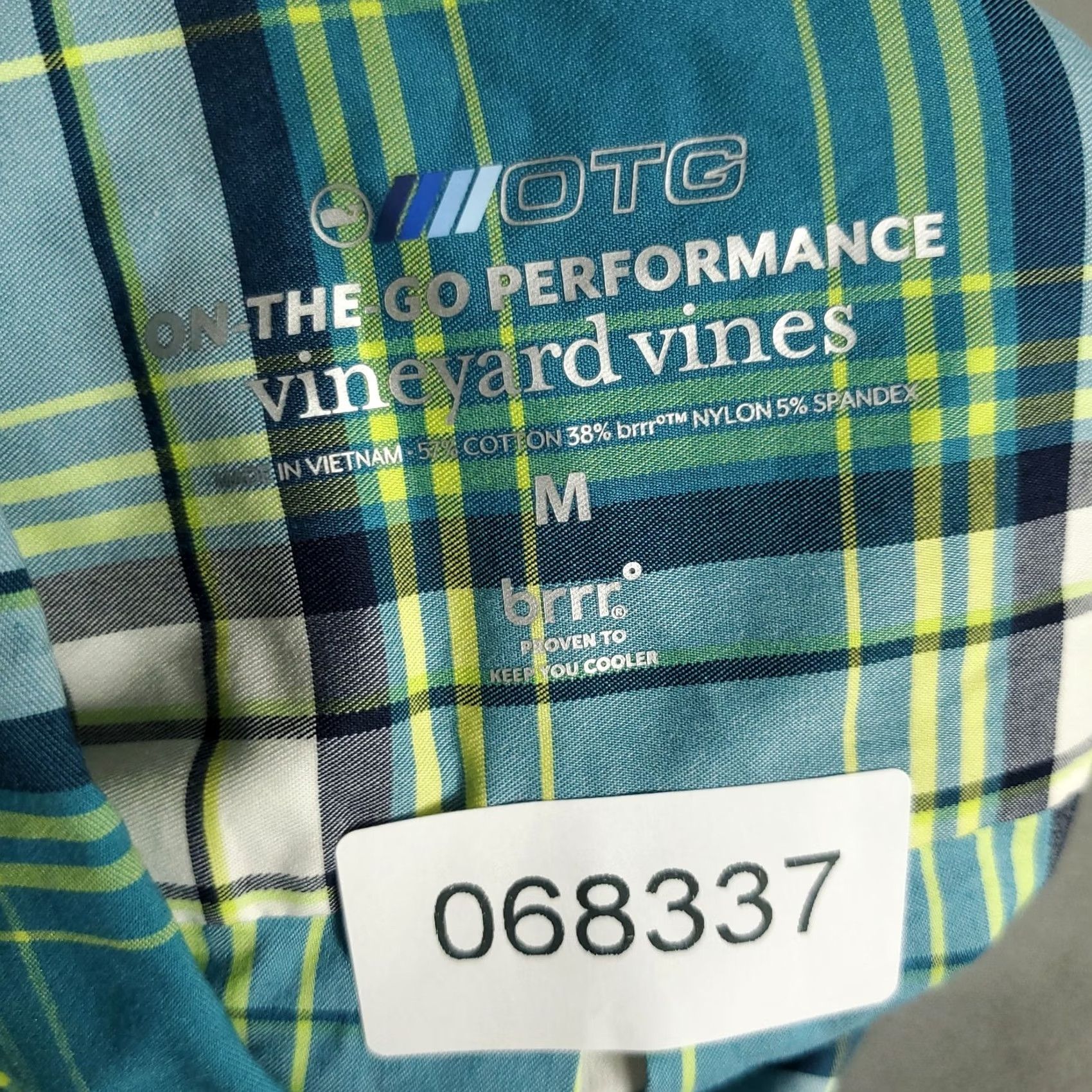 Vineyard Vines Vineyard Vines Shirt Mens Medium Green Plaid Performance Button Up Long Sleeve Size US M / EU 48-50 / 2 - 7 Thumbnail