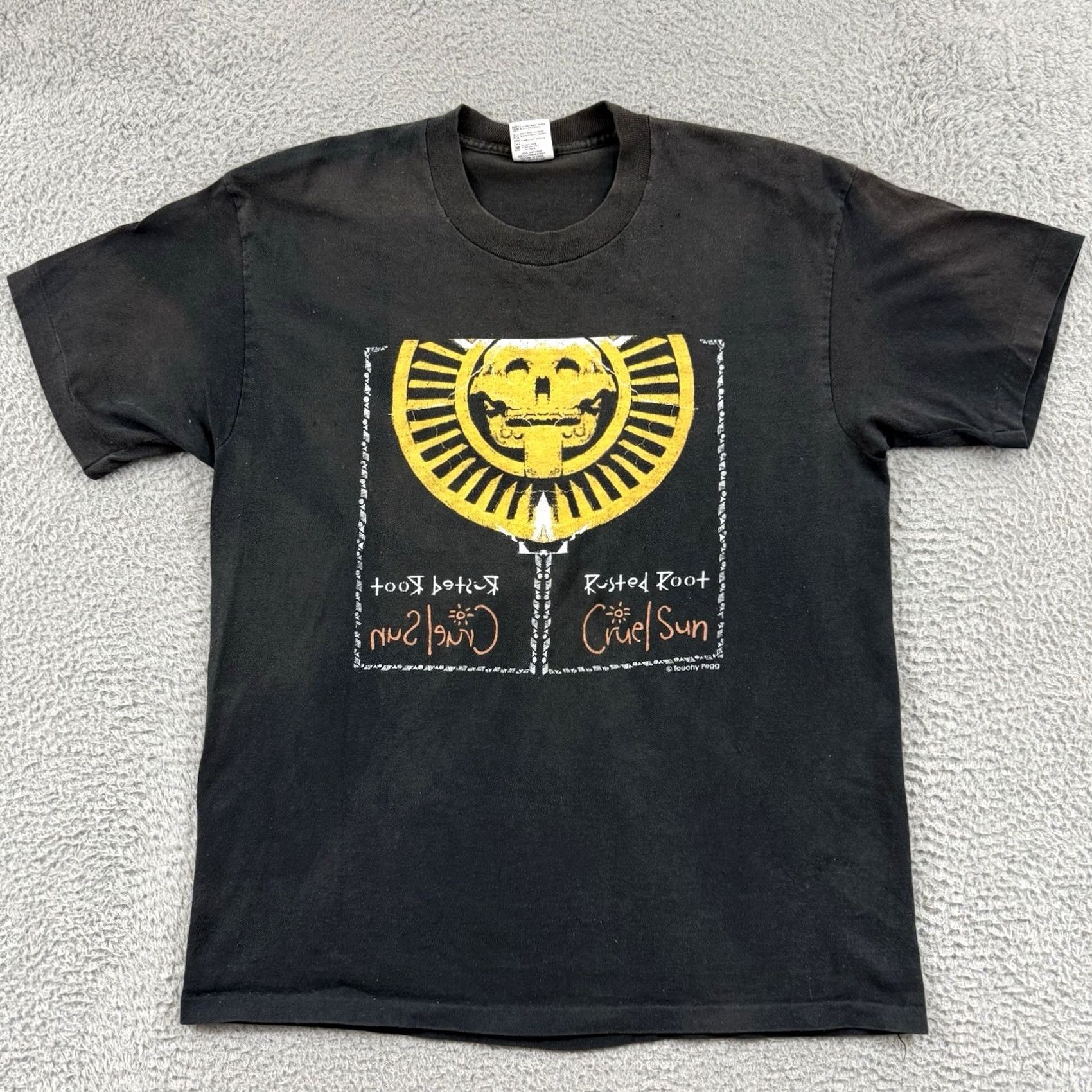 Anvil VINTAGE Anvil Shirt Mens XL Black 90s Band Tour Psychedelic Cruel Sun Geometric Logo Short Sleeve Size US XL / EU 56 / 4 - 2 Thumbnail