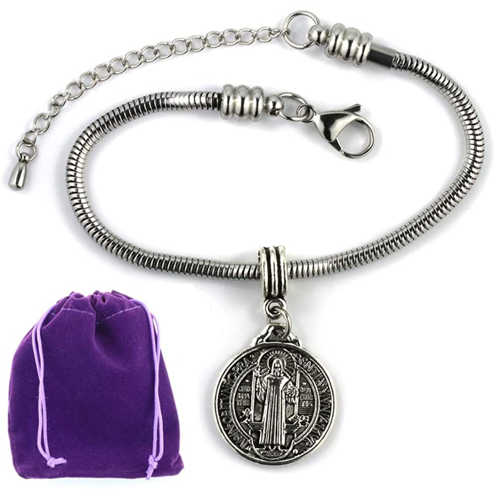 & Other Stories St Benedict Bracelet | Stainless Steel Snake Chain Bracelet Size ONE SIZE - 1 Thumbnail
