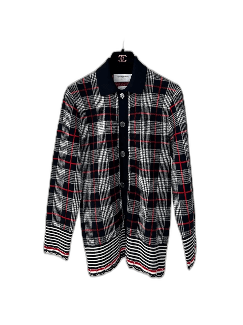Thom Browne Thom Browne Wool Plaid Cardigan Sweater Size US M / EU 48-50 / 2 - 1 Thumbnail