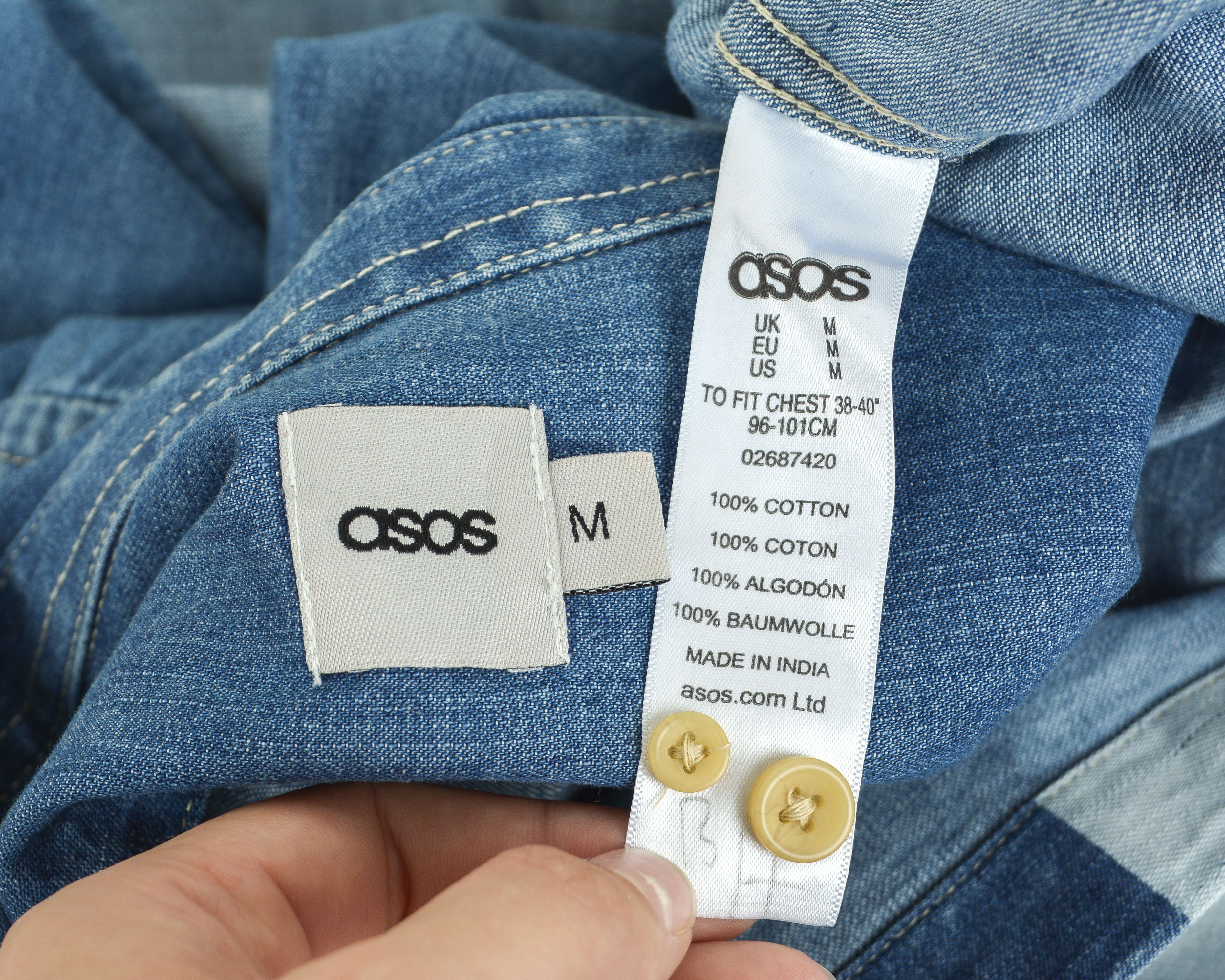 Asos ASOS Casual Denim Shirt M Jean Long Sleeve Button Up Size US M / EU 48-50 / 2 - 6 Thumbnail
