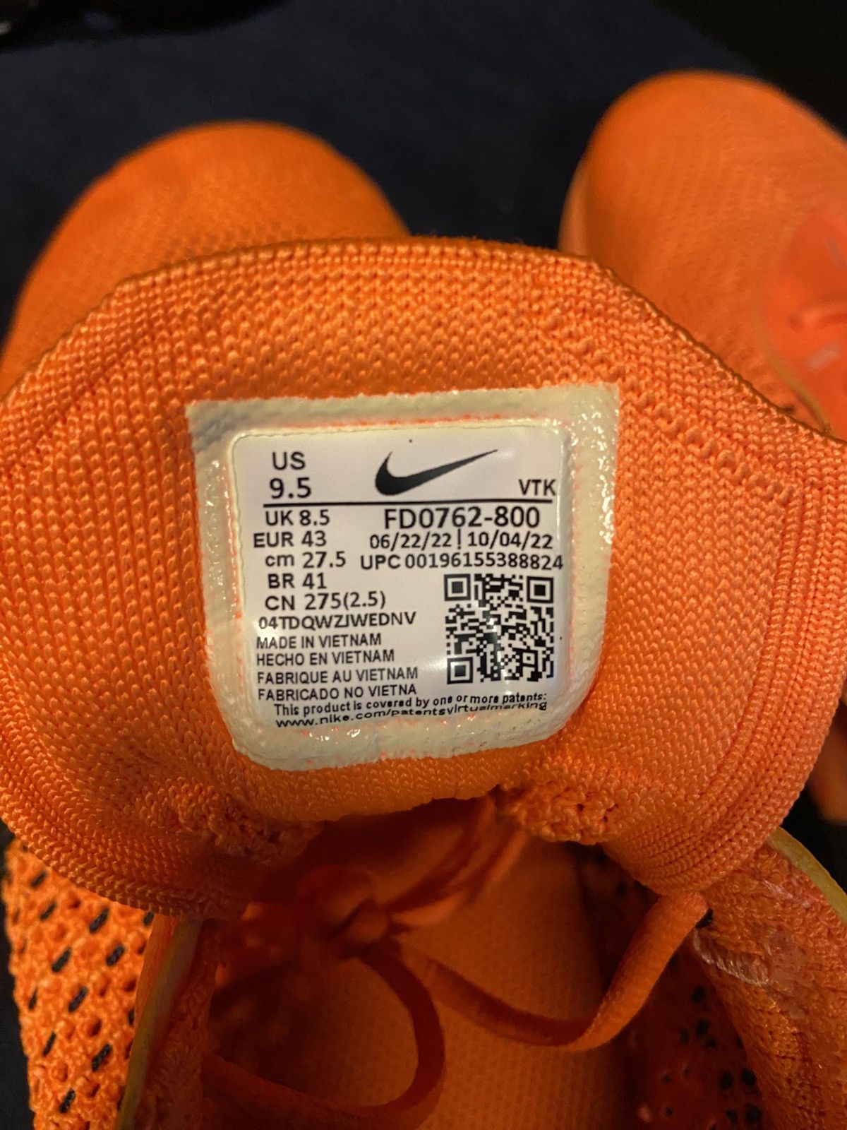 Nike Air Max Flyknit Racer Next Nature Orange/Black Size US 10.5 / EU 43-44 - 7 Thumbnail