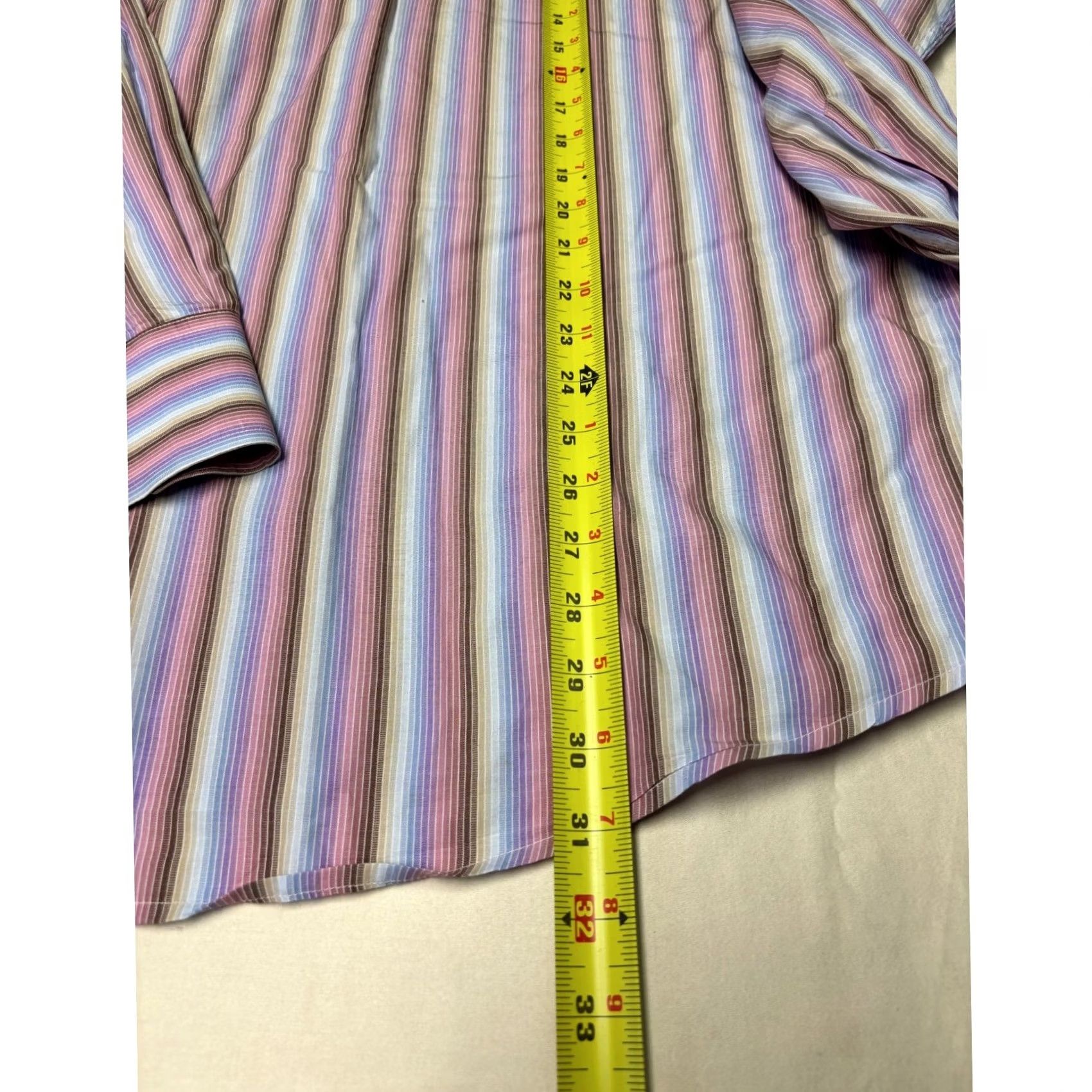Zanella Zanella Floyd Mens M Button Down Shirt Multi Color Stripe Long Sleeve Italy Size US M / EU 48-50 / 2 - 7 Thumbnail