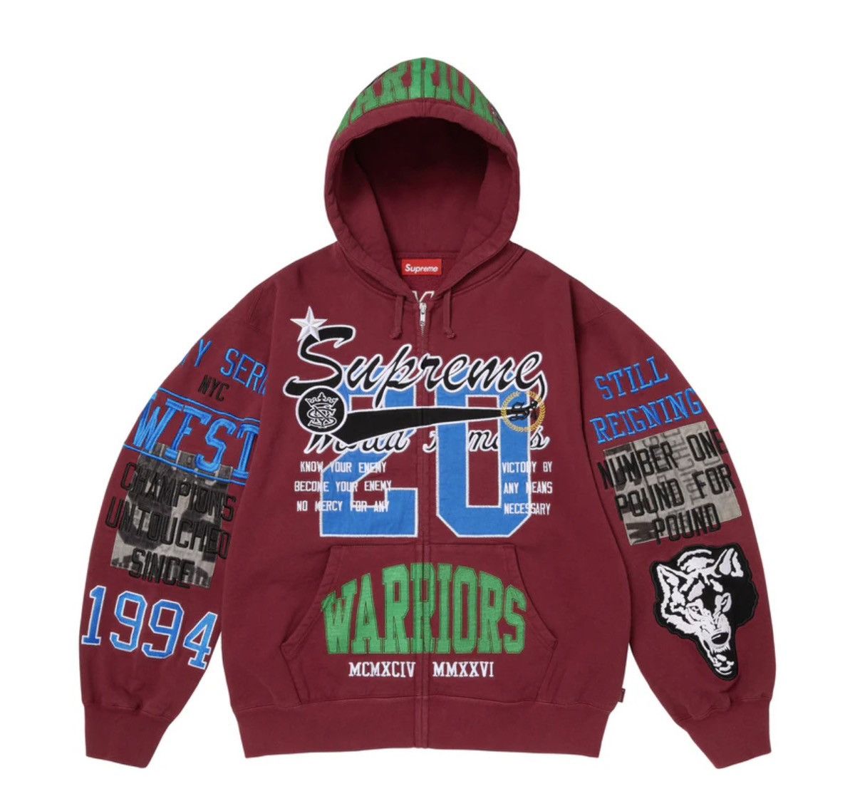 Supreme Collegiate Appliqué Zip Up Hooded Sweatshirt | Grailed