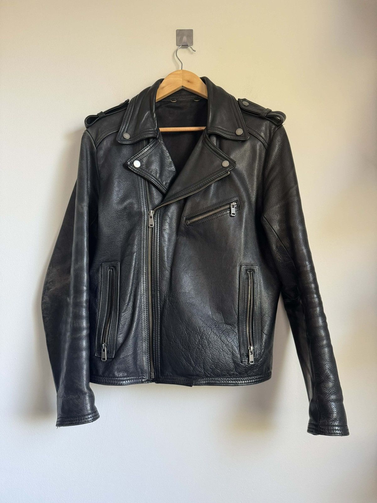 Vintage Vintage trashed 80s slim biker jacket Size US M / EU 48-50 / 2 - 1 Thumbnail