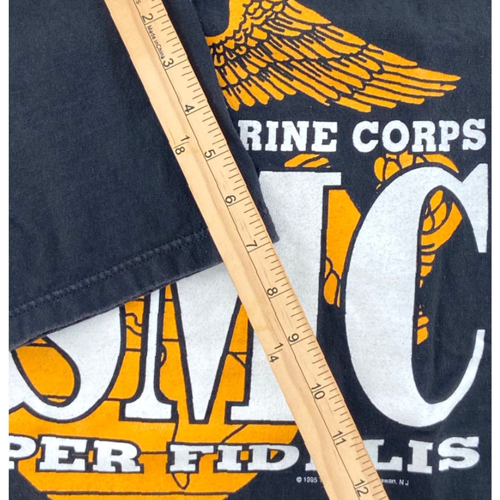 Tultex VINTAGE Tultex 90s USMC Marines T-Shirt Adult Medium Black Semper Fidelis Eagle Globe Anchor Graphic Tee Mens Size US M / EU 48-50 / 2 - 7 Thumbnail
