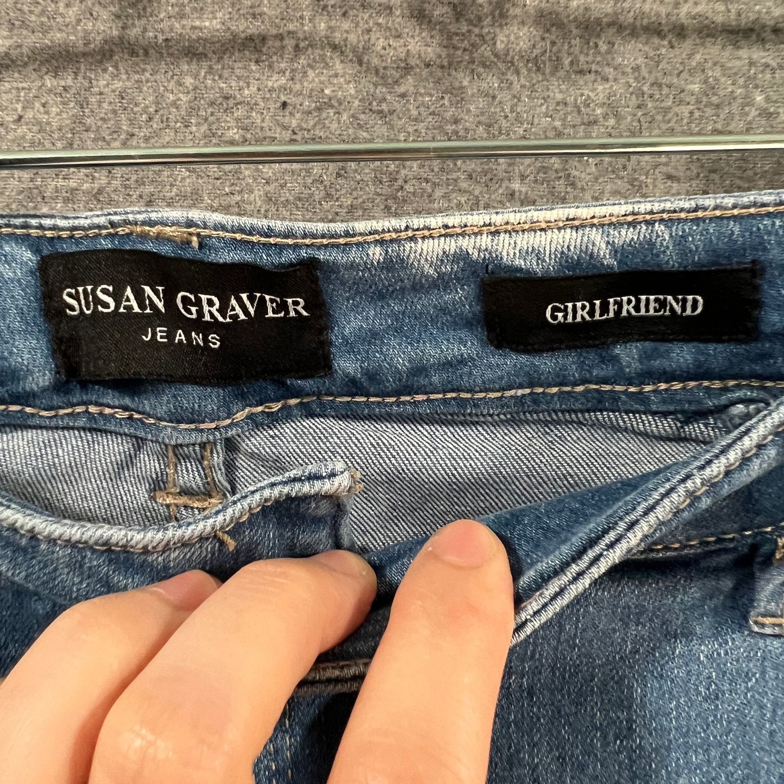 Other Susan Graver Regular Straight Ankle Jean with Fraved Size 40" / US 18 - 3 Thumbnail
