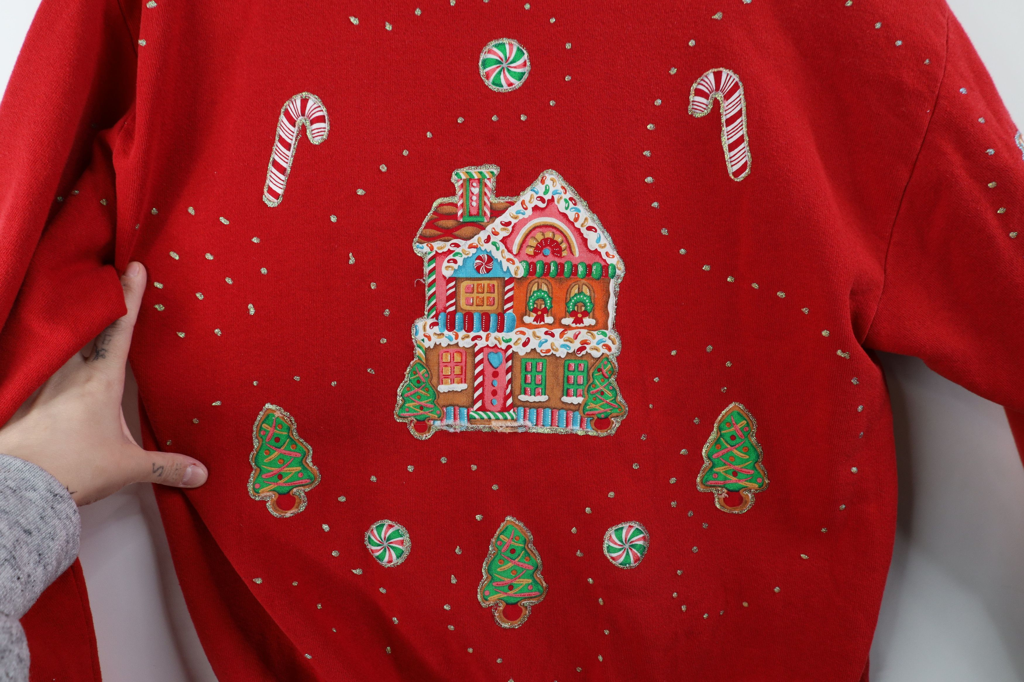 Vintage Vintage 90s Streetwear Gingerbread House Sweatshirt USA Size L / US 10 / IT 46 - 5 Thumbnail