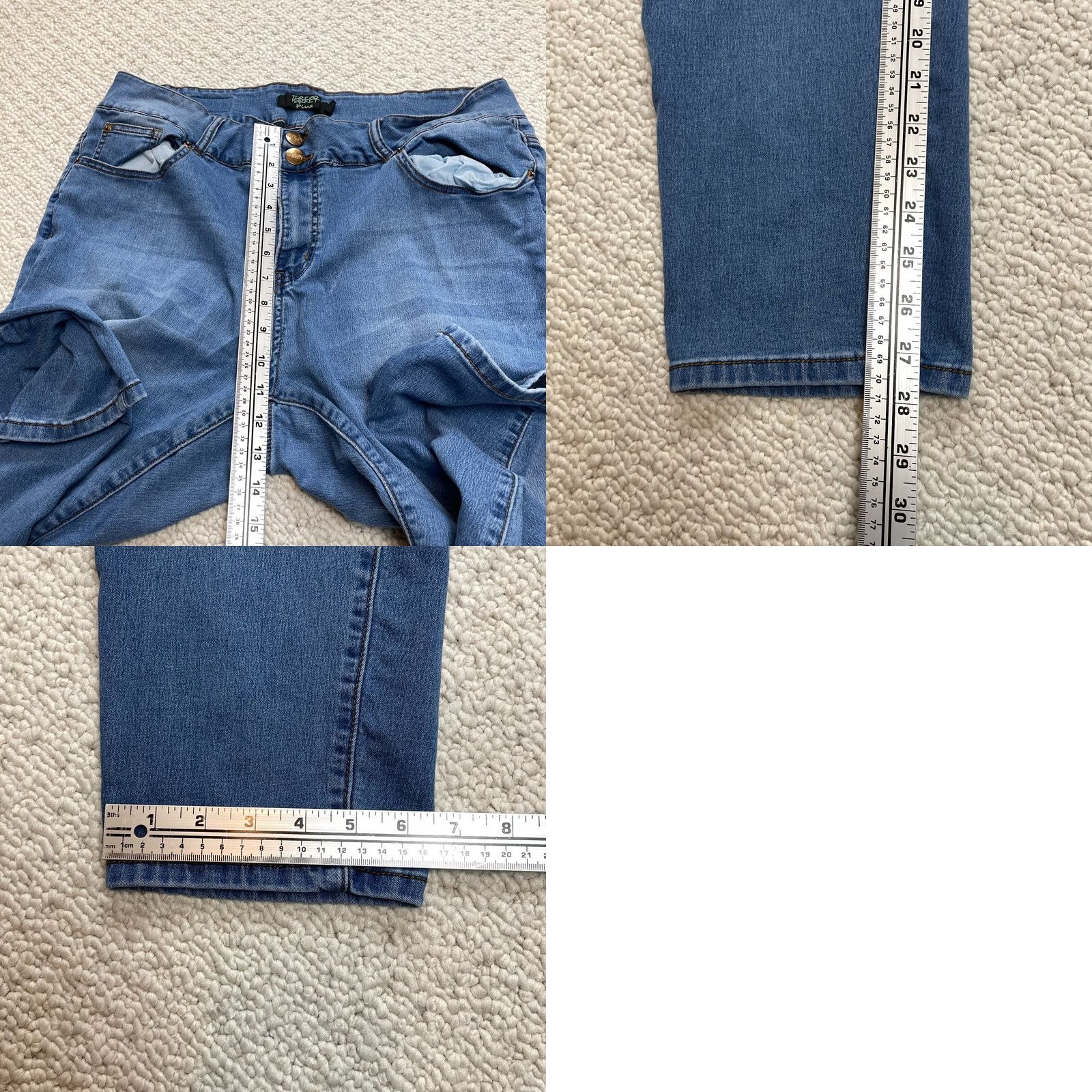Market Thread Market Jeans Womens Plus 22 Blue Denim Dark Wash 2 Button Stretch 28in Inseam 38in Waist High Rise Straight Pants Mens? (Note: Re-check gender) Size 40" / US 18 - 9 Thumbnail
