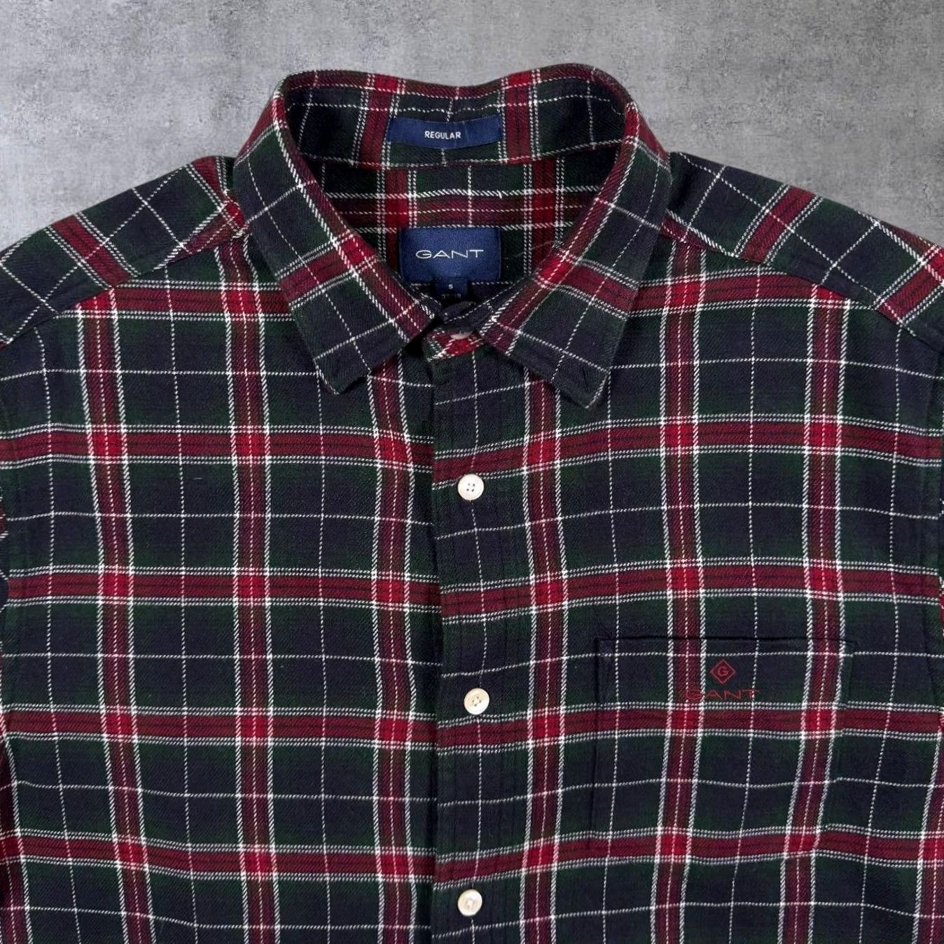 Gant GANT Regular Multi Plaid Check Long Sleeve Button-Down Cotton Flannel Shirt S Mens Regular Large Clothing Cotton Flannel Shirt Size US S / EU 44-46 / 1 - 4 Thumbnail