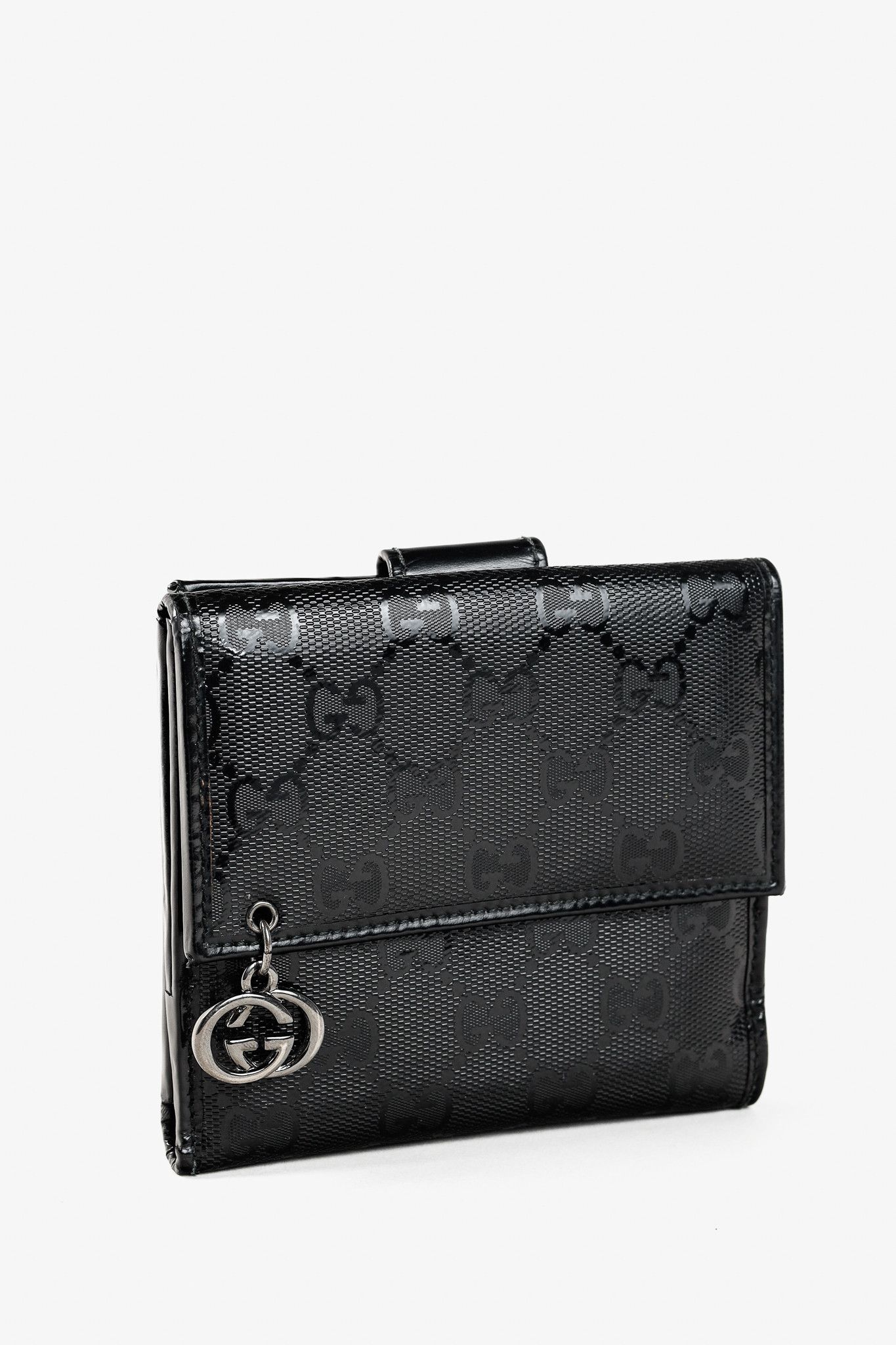 Gucci Gucci Vintage Y2K Black Monogram Compact Leather Wallet Size ONE SIZE - 2 Thumbnail