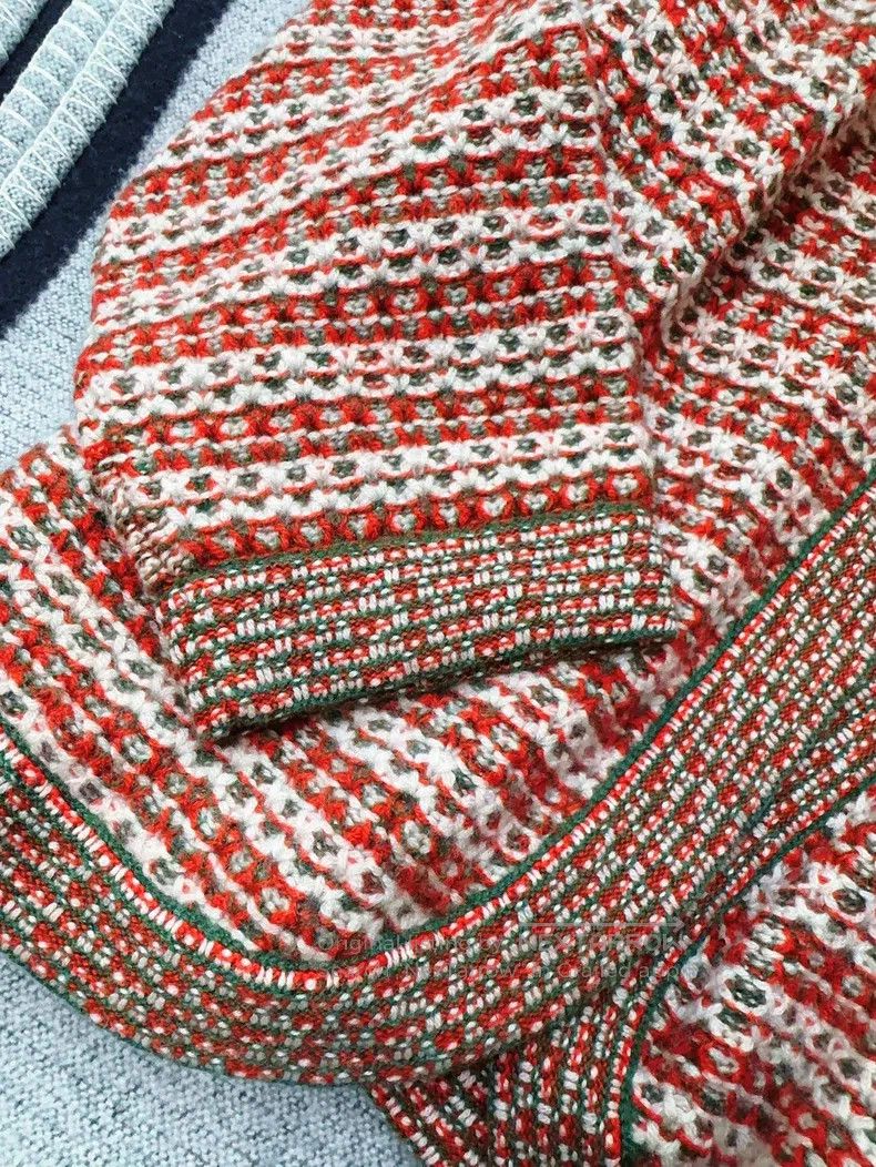 Loro Piana Loro Piana Red Mixed Color Jacquard Knit Cashmere Cardigan Size XS / US 0-2 / IT 36-38 - 5 Thumbnail