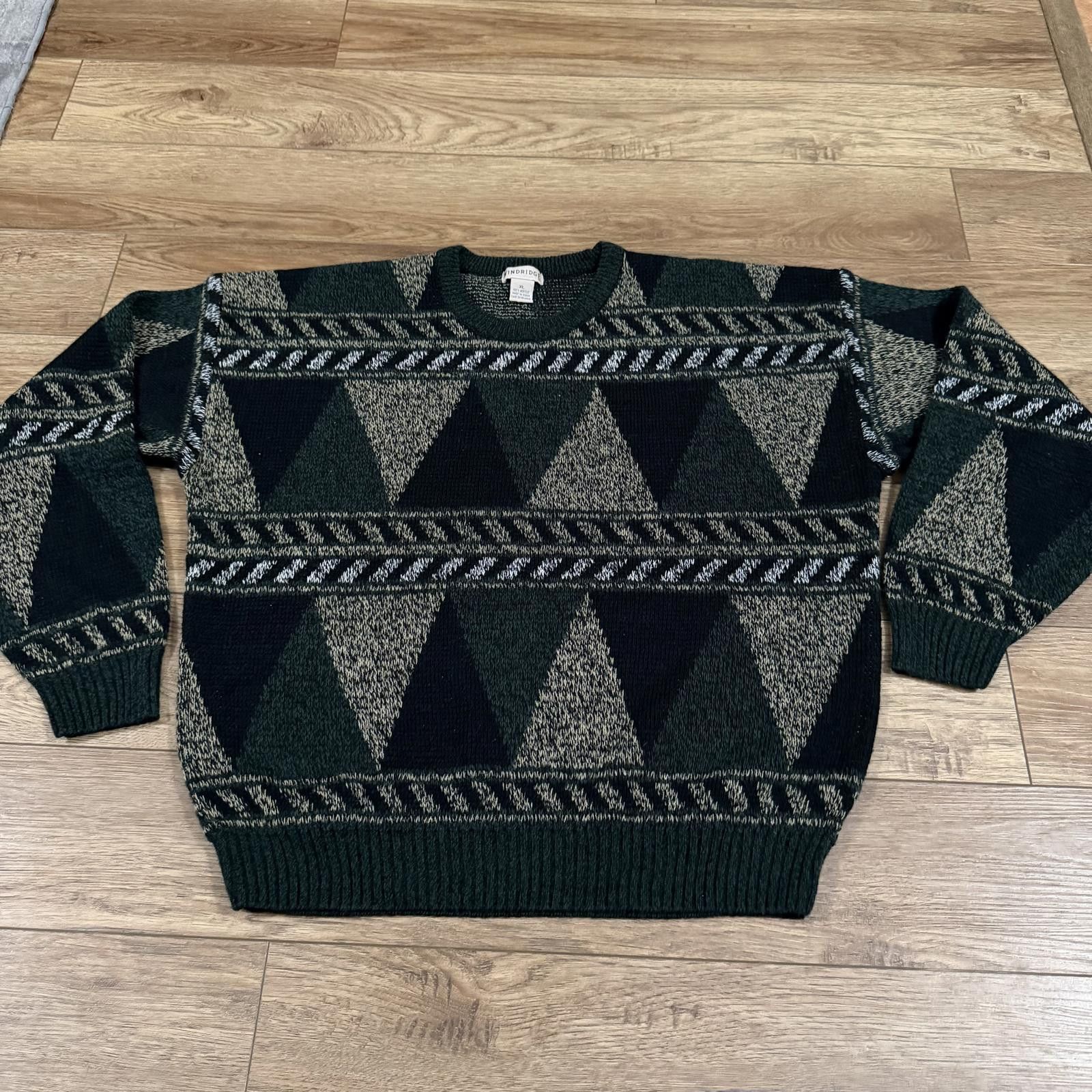 Other Vintage Windridge Geometric Triangle Knit Sweater 80s 90s Size US XL / EU 56 / 4 - 1 Thumbnail