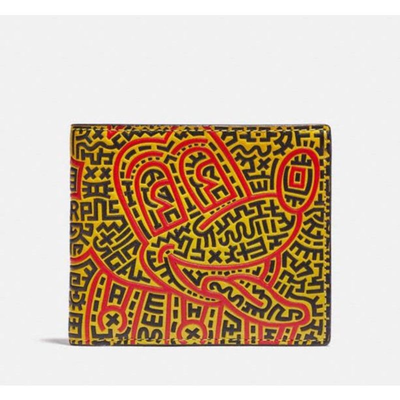 Coach Disney Mickey Mouse X Keith Haring Double Billfold Wallet Size ONE SIZE - 2 Thumbnail