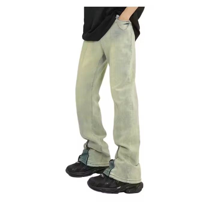 image of Ankle Zip Stacked Denim Jeans in Blue, Men's (Size 34)