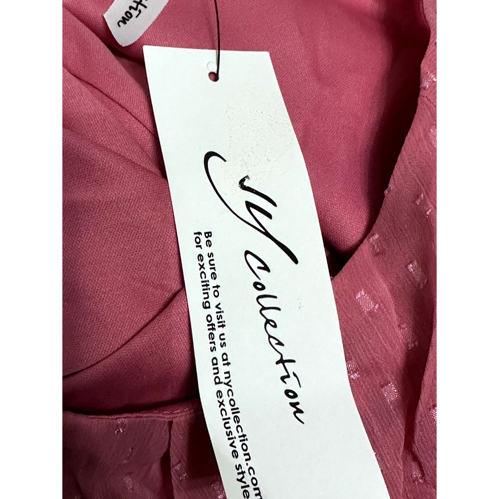 Other NY Collection Chiffon Midi Dress Ruffle Sleeves Pink LP NWT Size L / US 10 / IT 46 - 7 Thumbnail