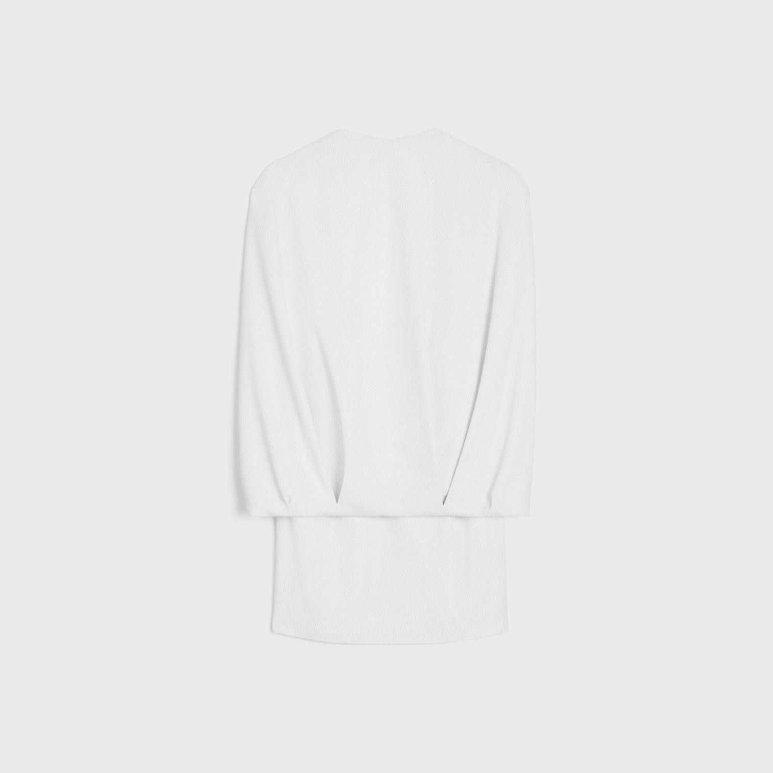 Celine o1w1db11124 Back Cape Studed SableTulip Mini Dress in White Size XS / US 0-2 / IT 36-38 - 2 Thumbnail