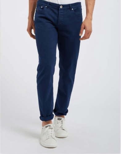 image of Brunello Cucinelli O1W1Db10424 Denim Pants In Navy, Men's (Size 40)