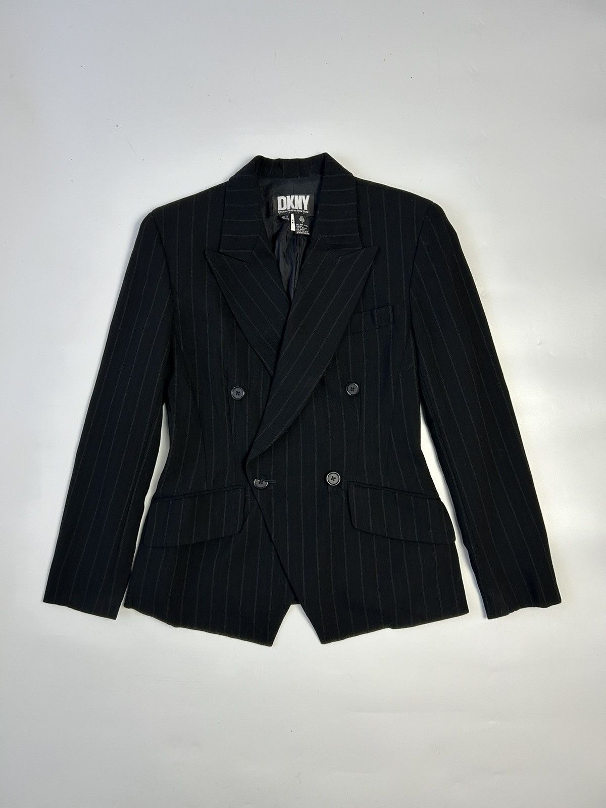 DKNY × Designer DKNY STRIPE DOUBLE BREAST BLAZER Size 36R - 1 Thumbnail