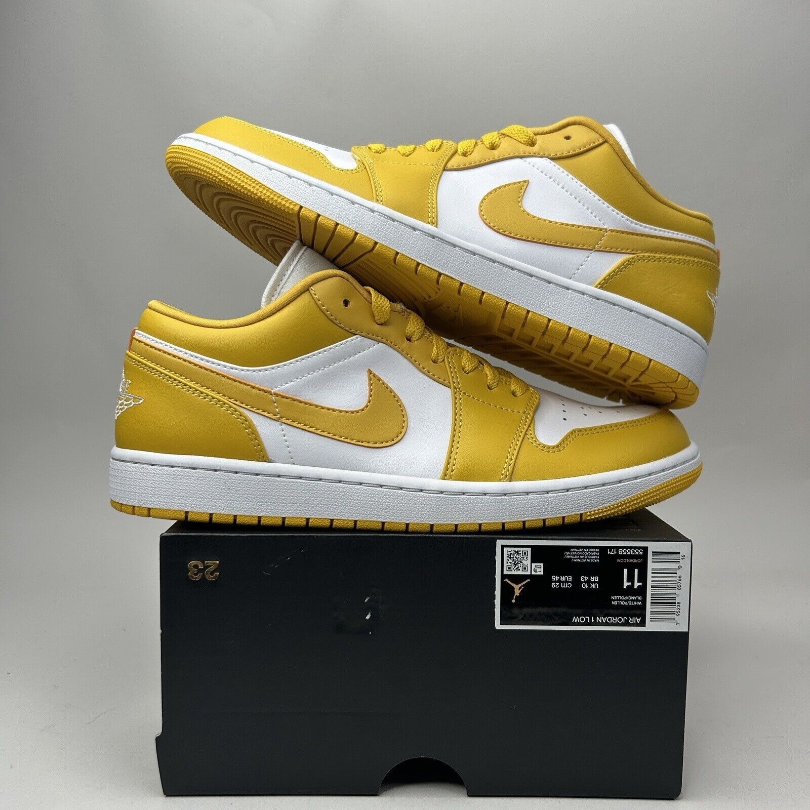 Jordan Brand Nike Air Jordan 1 Retro Low “Pollen/Yellow White” 2023 Size US 11 / EU 44 - 1 Thumbnail