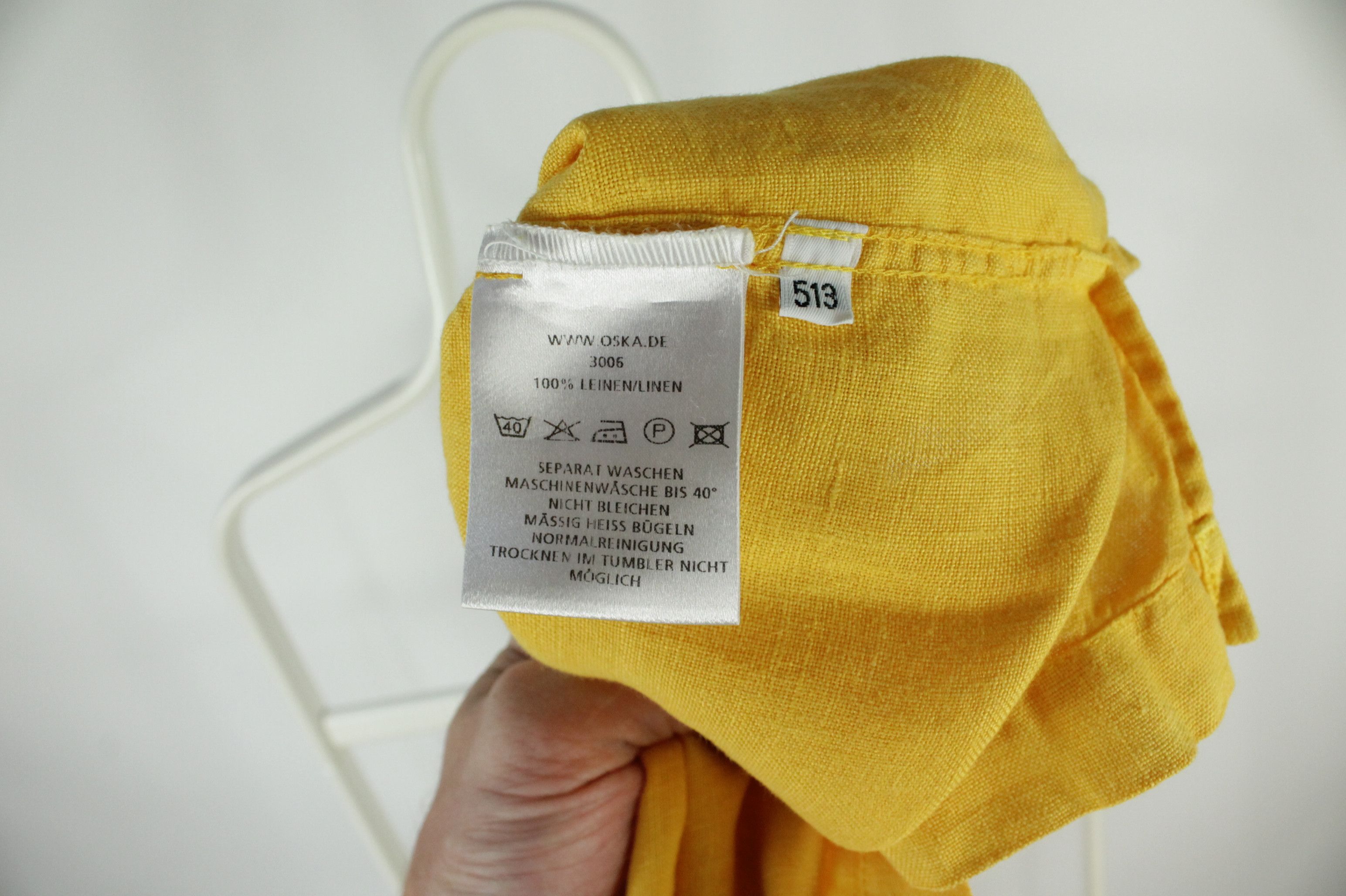 Designer Oska Yellow Linen 1/4 zip Short Sleeve T-Shirt Women's Size XXL / US 16-18 / IT 52-54 - 8 Thumbnail