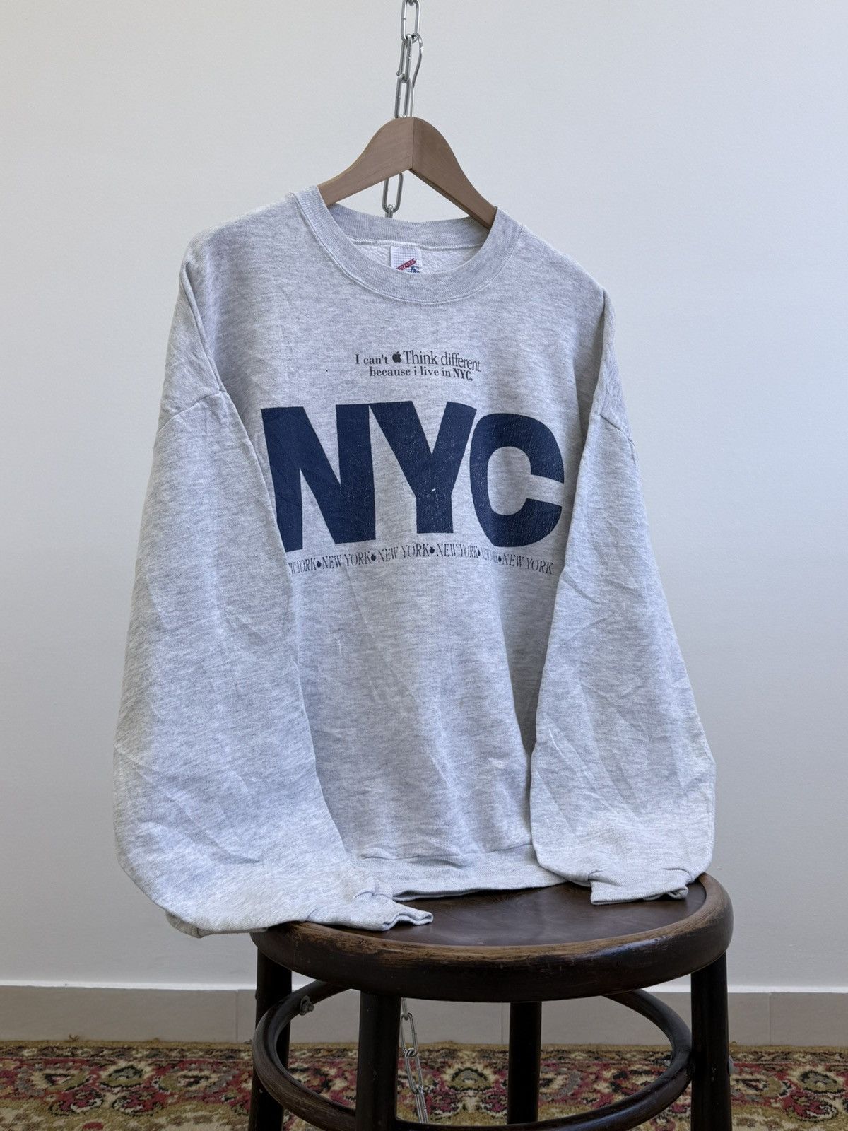 Apple Vintage 90s Apple NYC Graphic Sweatshirt Size US XL / EU 56 / 4 - 2 Thumbnail