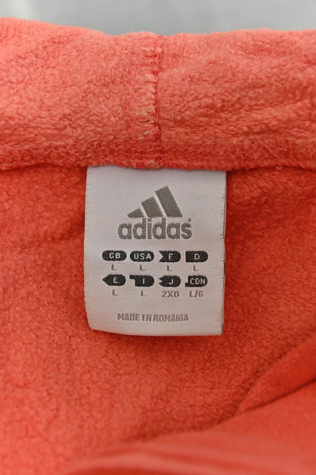 Adidas Adidas Coral Orange Zip-Up Hoodie Mens Size L Size US L / EU 52-54 / 3 - 4 Thumbnail