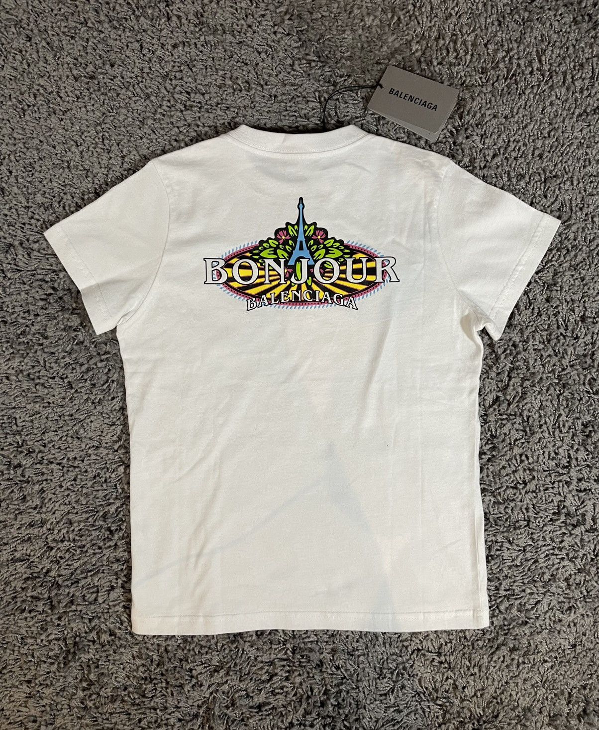 Balenciaga Balenciaga Bonjour Bal Vintage Jersey T-Shirt White Size S / US 4 / IT 40 - 1 Thumbnail