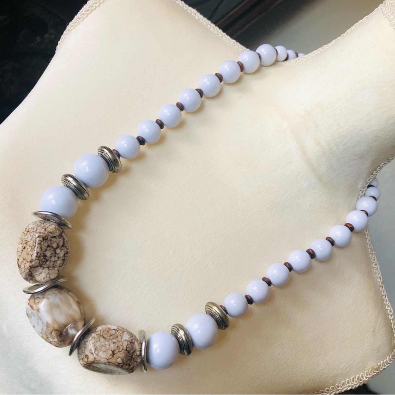 Handmade Handcrafted repurpose mixed material chunky bead necklace Size ONE SIZE - 1 Thumbnail