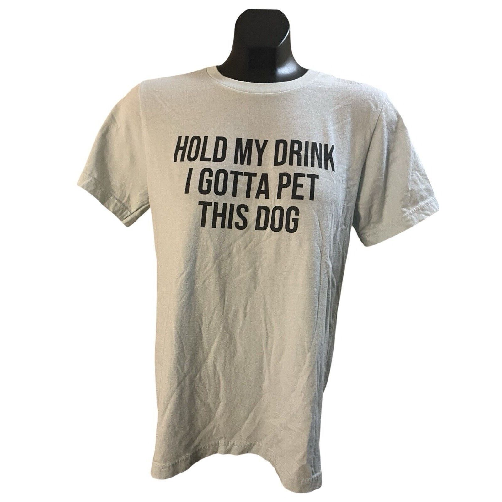 Canvas “Hold My Drink, I Gotta Pet This Dog” Bella + Canvas Tee Size US M / EU 48-50 / 2 - 1 Thumbnail