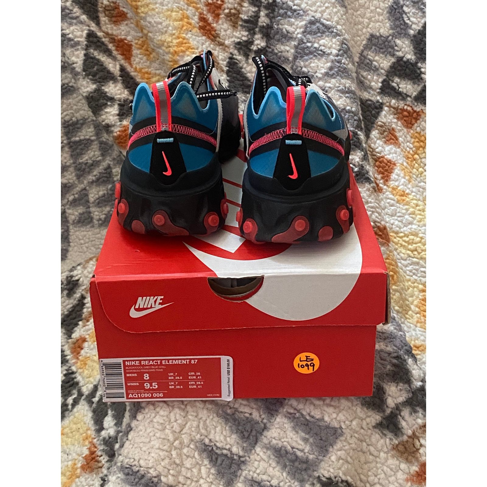 Nike Nike React Element 87 "Solar Red" m 8 /w 9.5 Size US 8 / EU 41 - 6 Thumbnail