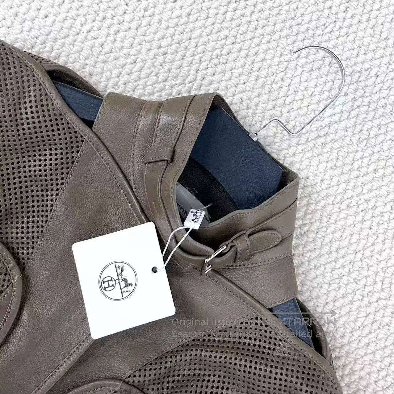 Hermes Hermes Olive Green Leather Jacket. Size XXS / US 00 / IT 34 - 3 Thumbnail