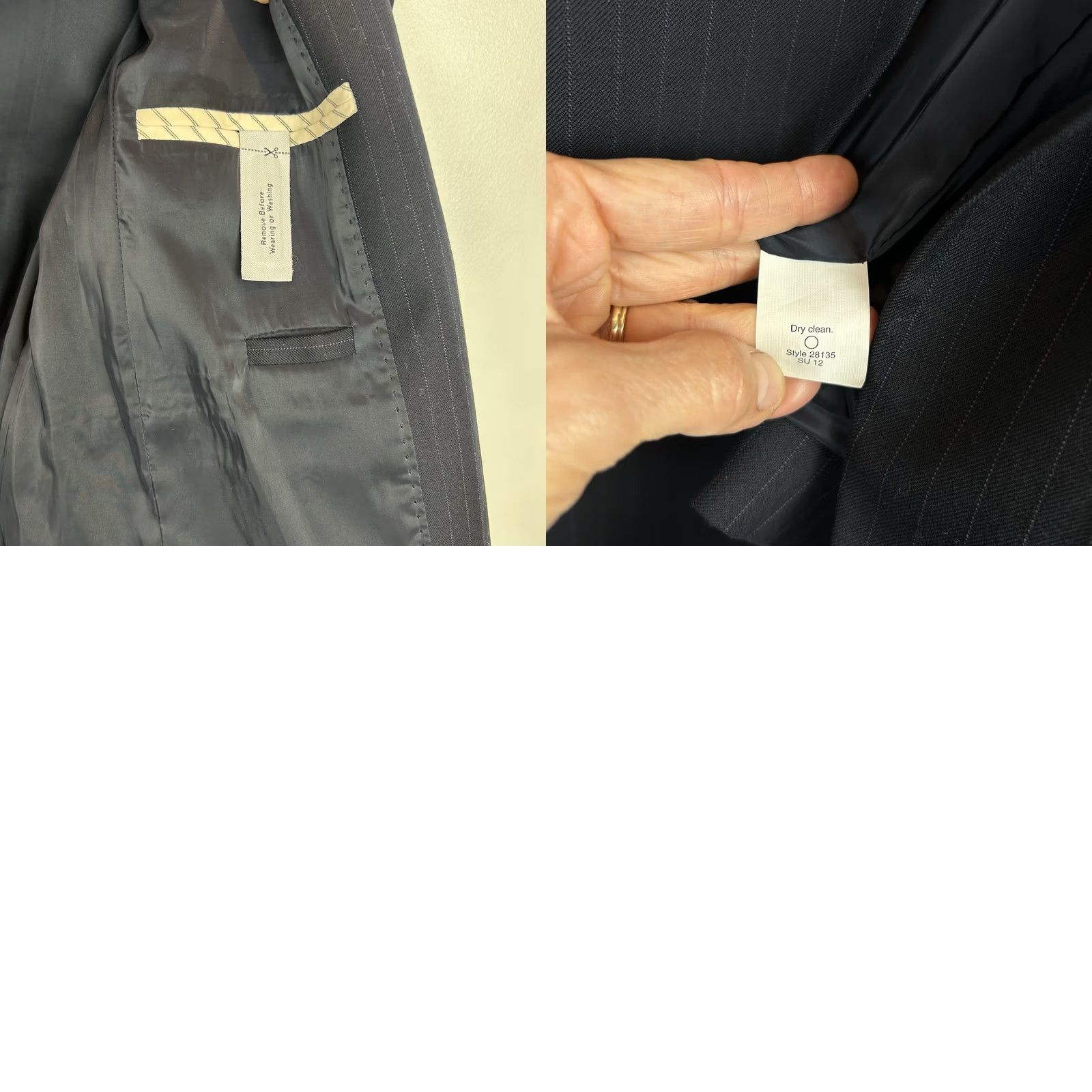 J.Crew J.CREW Blazer Womens 6 Single-Breasted Wool Pinstripe Notch Lapel Dark Blue Regular Set Jacket Office Preppy Clothes Size M / US 6-8 / IT 42-44 - 8 Thumbnail