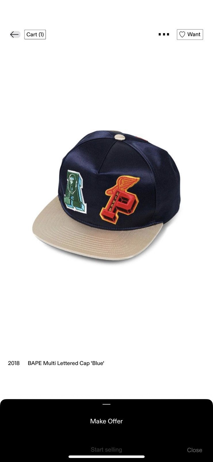 Bape Bathing Ape logo snapback Size ONE SIZE - 8 Thumbnail