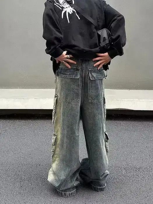 Japanese Brand Baggy Cargo Denim Jeans Size US 30 / EU 46 - 2 Thumbnail