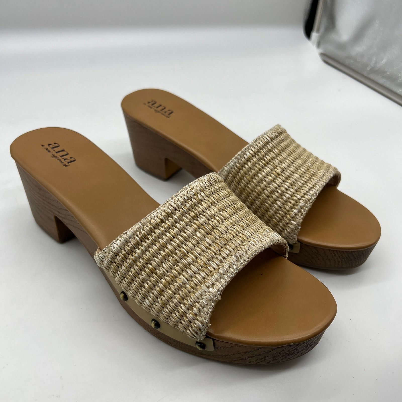 Other a.n.a Womens Robinson Heeled Sandals Natural Brown Size US 10 / IT 40 - 1 Thumbnail