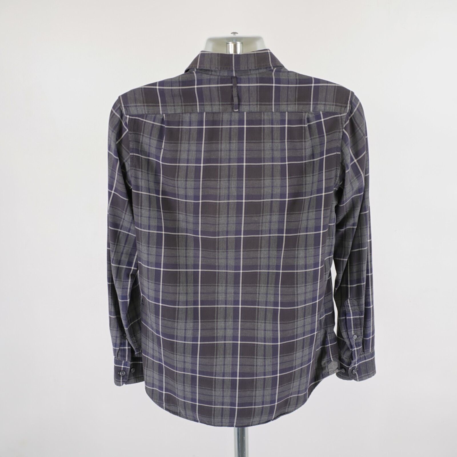 Banana Republic Banana Republic Blue Gray Flannel Plaid Small 14-14.5 Collar Size US S / EU 44-46 / 1 - 8 Thumbnail