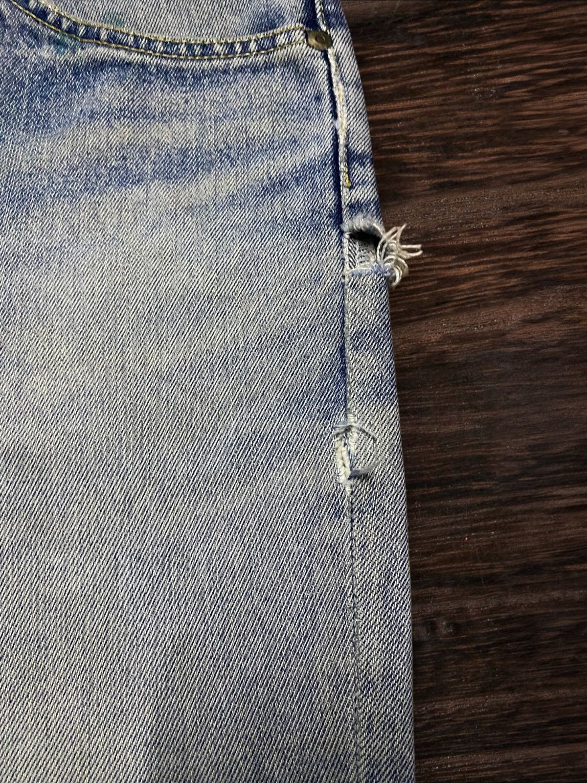 Lee × Vivienne Westwood Vintage Lee Riders Faded Wash Distressed Baggy Jeans Size US 34 / EU 50 - 13 Thumbnail
