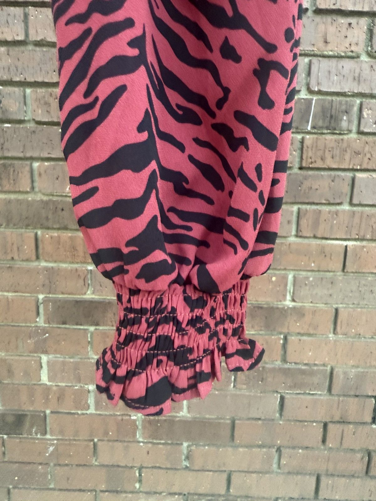 BuddyLove Buddy Love Cropped Top Shirt Zebra Stripe Shirred Puff Size S / US 4 / IT 40 - 4 Thumbnail