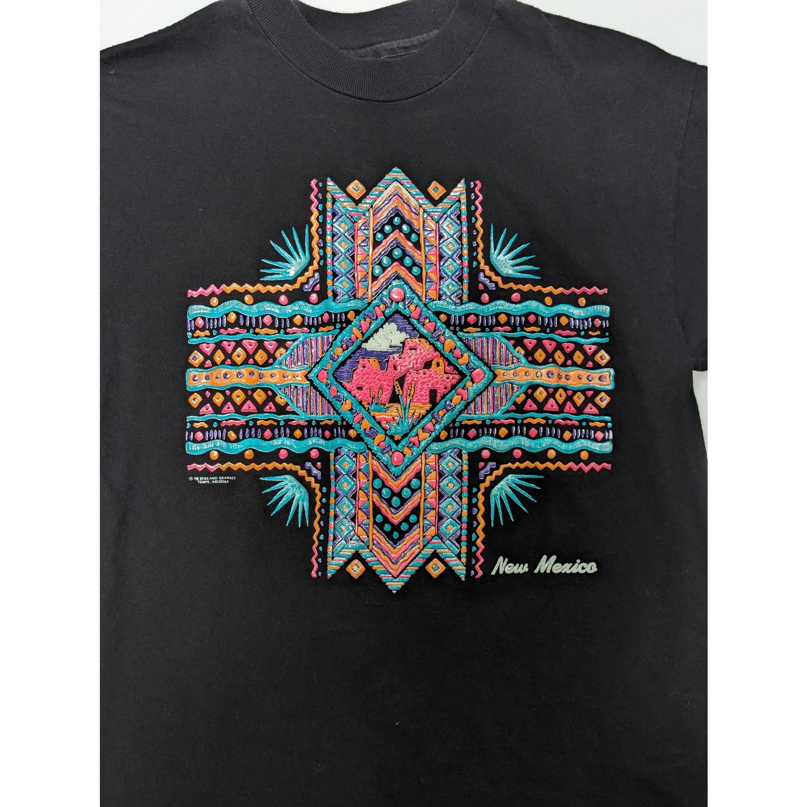 Hanes × Vintage Vintage Single Stitch New Mexico Tee Shirt Black Bright USA Size US M / EU 48-50 / 2 - 3 Thumbnail