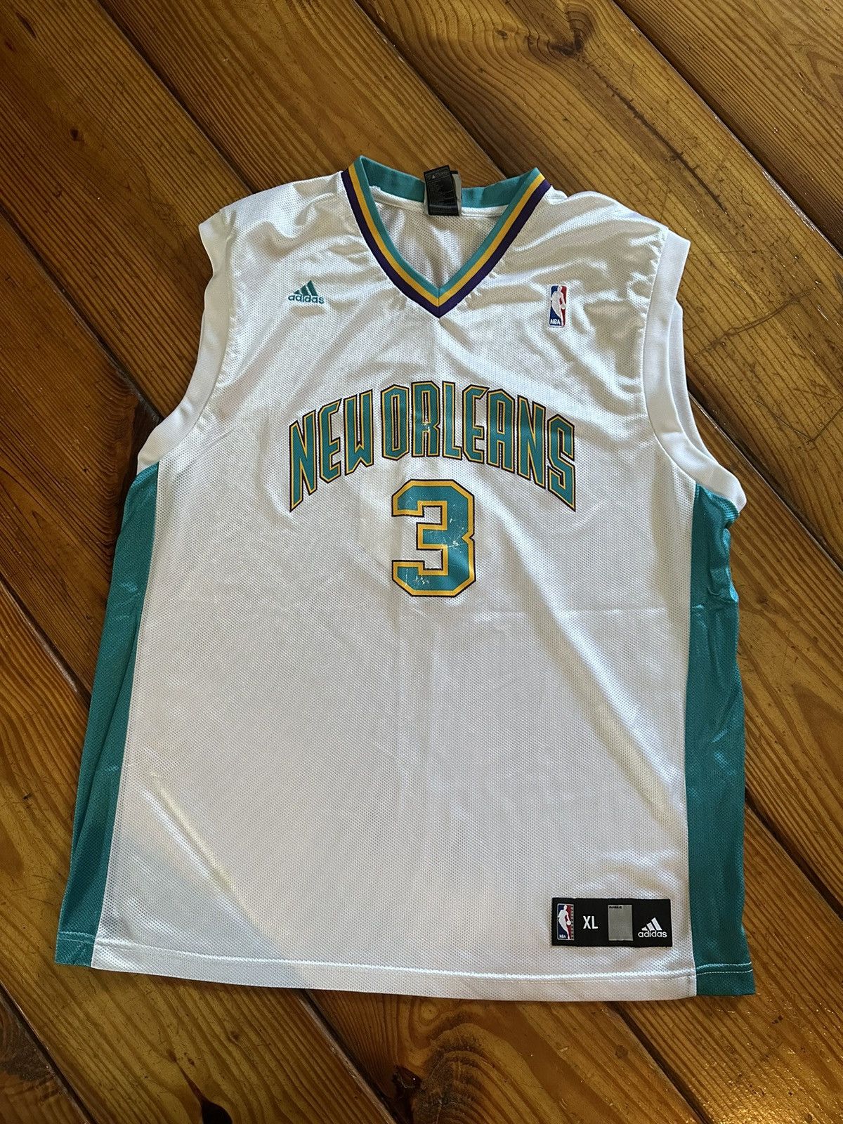 Image of Adidas x NBA New Orleans Chris Paul Jersey in White, Men's (Size XL)