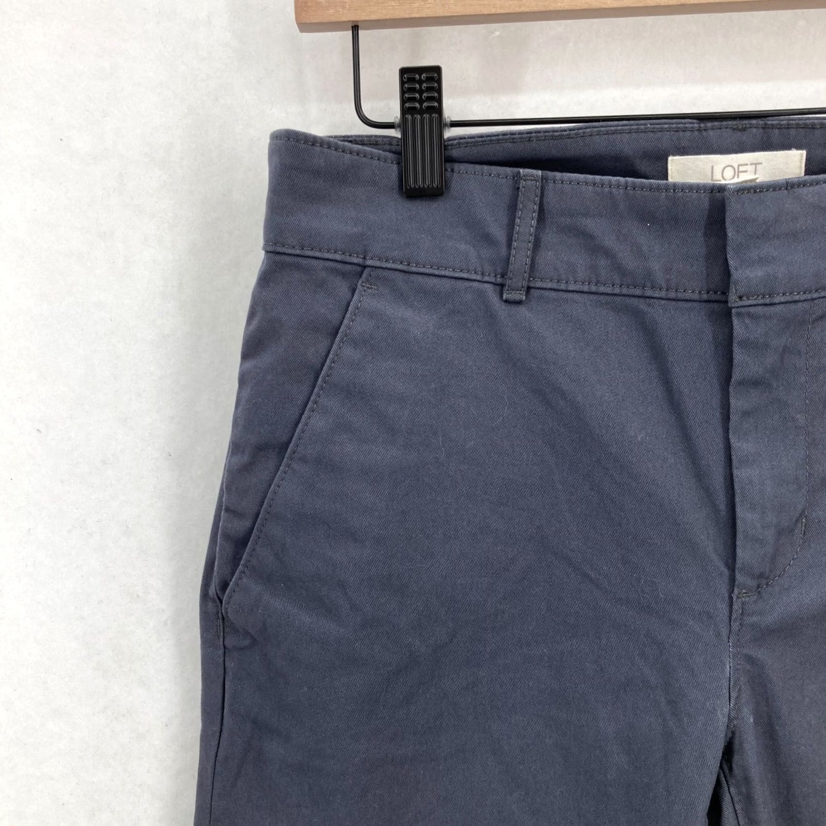 Loft LOFT Ankle Skinny Pants Women's 2 Blue Stretch Fabric Mid Rise Chino Casual NWT Size 28" / US 6 / IT 42 - 2 Thumbnail