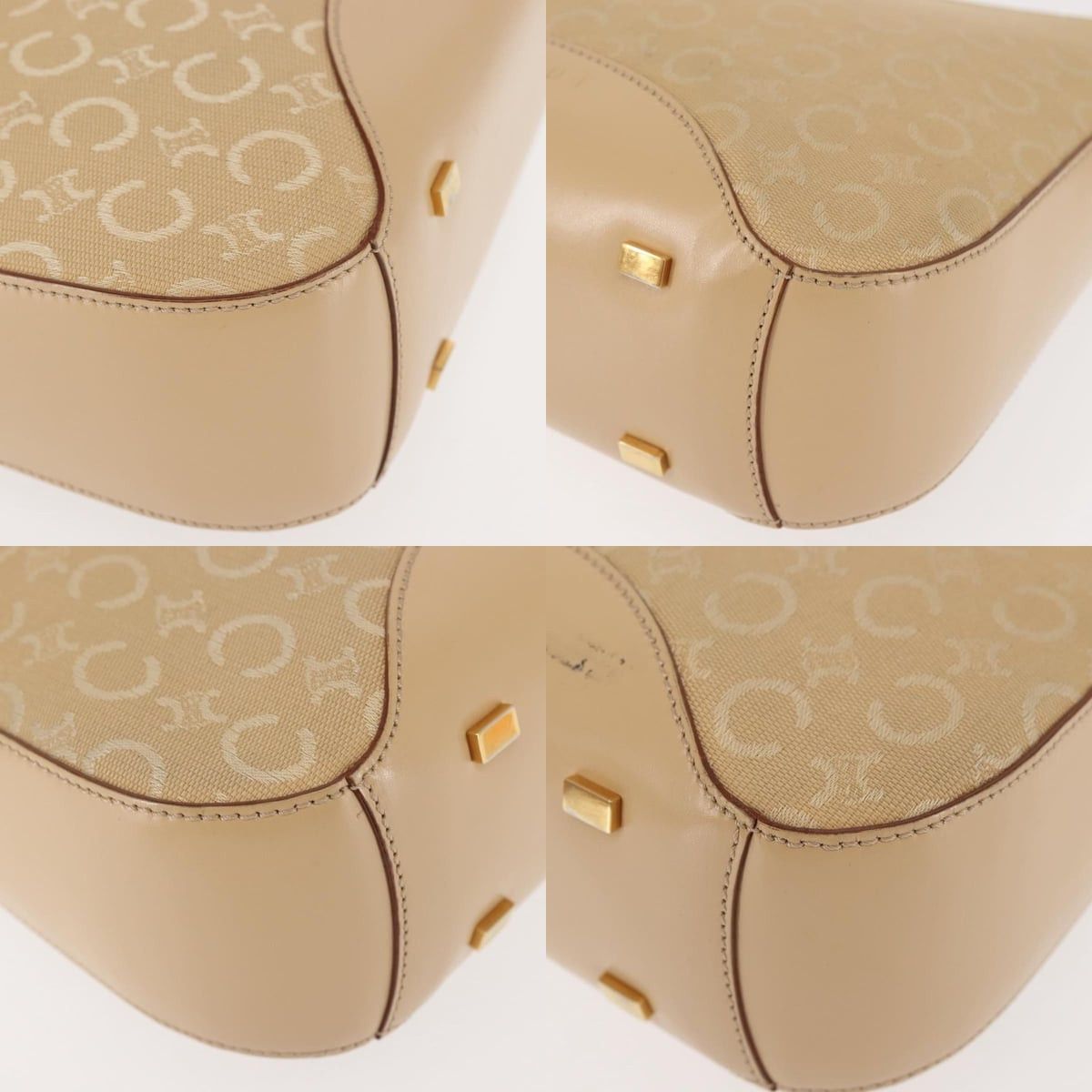 Celine CELINE C Macadam Canvas Shoulder Bag Beige Gold Size ONE SIZE - 10 Thumbnail