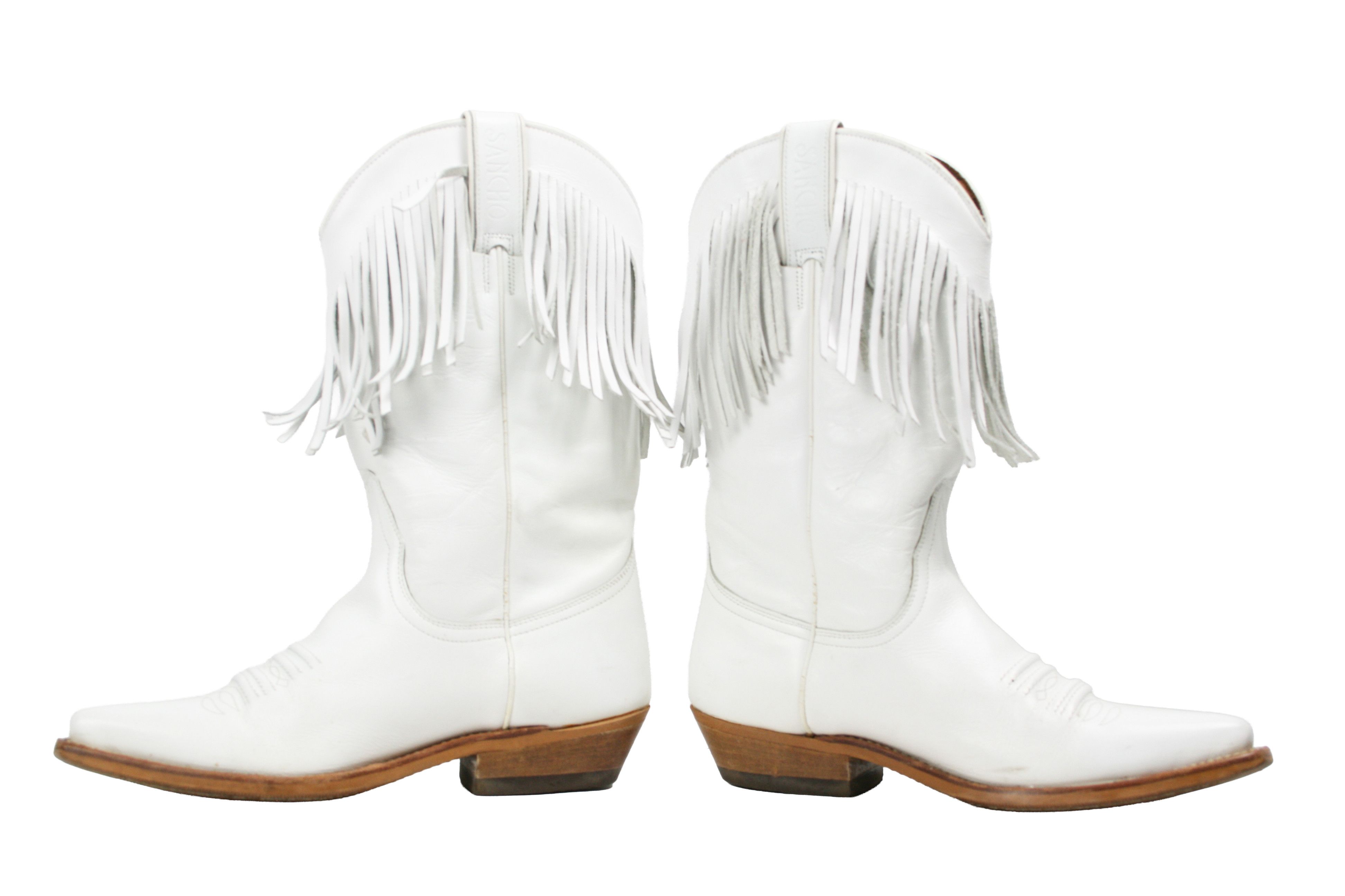 Sancho Boots 00S Y2K Cowboy Western Fringe Boots Vintage Size US 8 / IT 38 - 10 Thumbnail