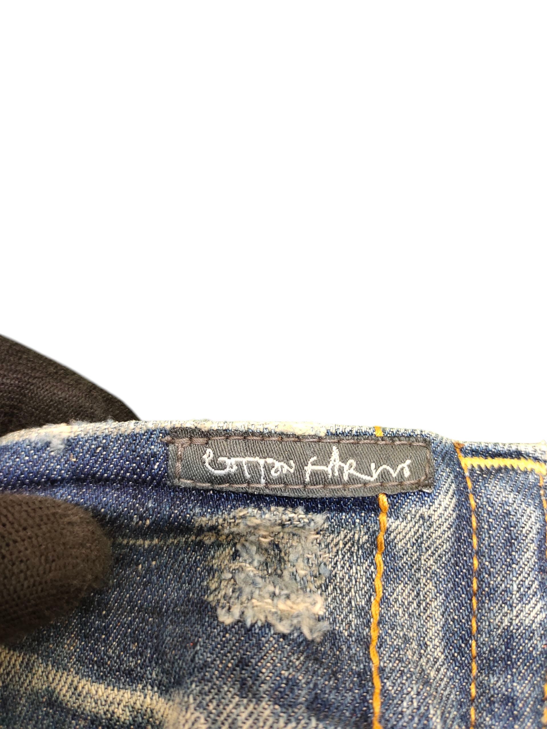 Tornado Mart Japanese Brand Cotton Farm Jeans - Clawmark Distress Rusty Size US 33 - 11 Thumbnail